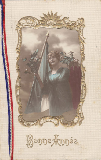 carte-postale_guerre_1914-1918_marraine_bonne_annee-Carte-fantaisie_ tricolore _bleu_ blanc_ rouge_drapeau_bertollo_jean-francois