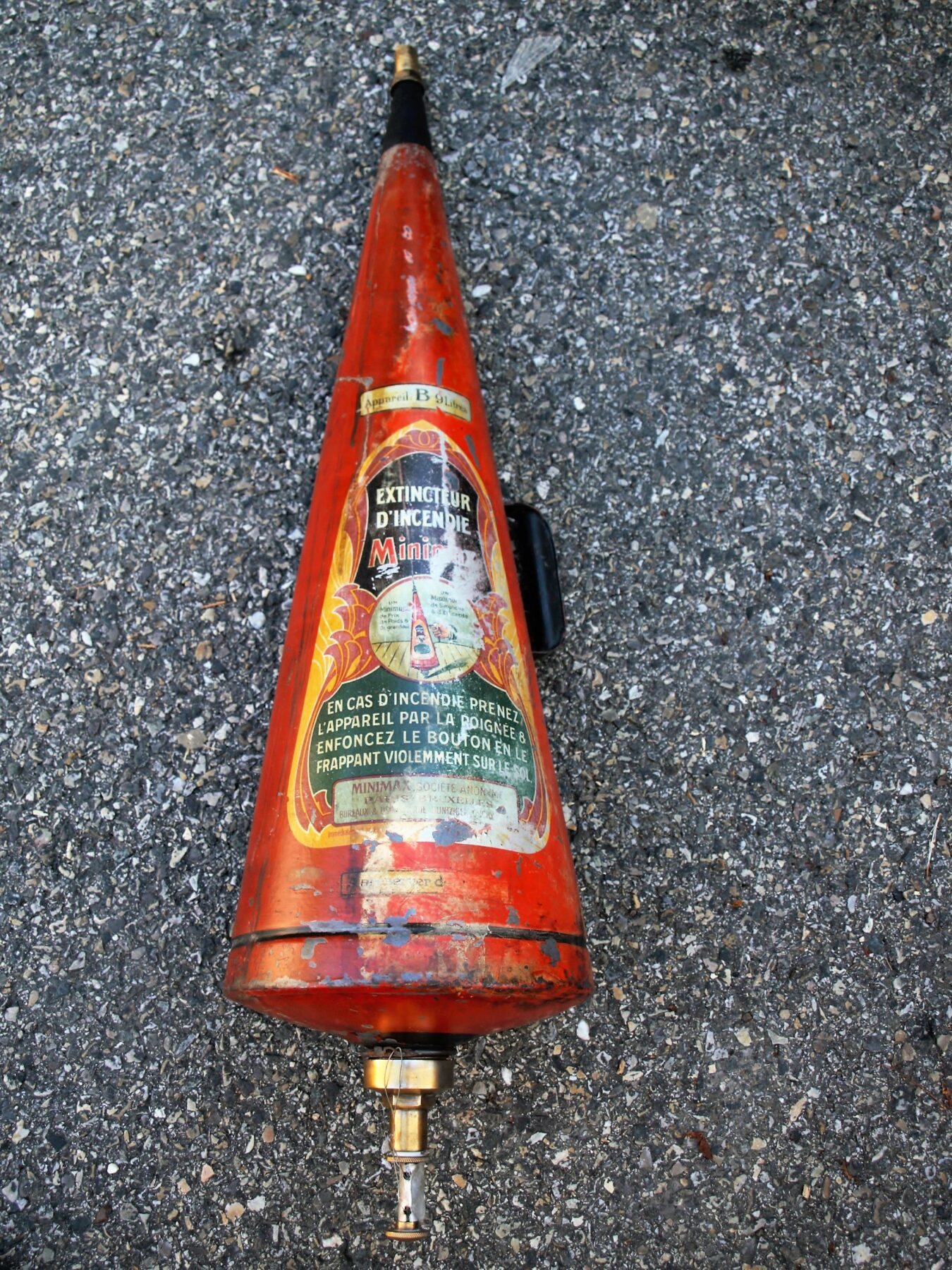 Ancienne Recharge En Verre D'extincteur - Années 1940/1950, Objet Vintage Français, Occasion