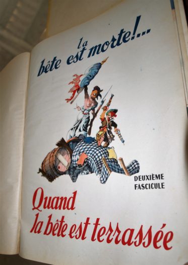  Imprimé en juin 45 avec l'espoir que la bête est bien morte. Extrait "dont le règne devait durer mille ans !